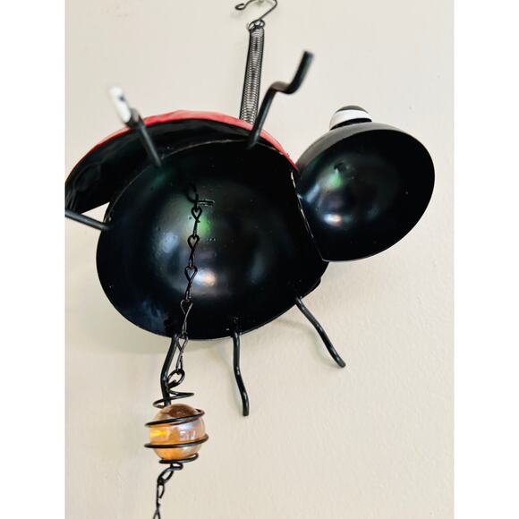 Set of 2 Metal Handmade Outdoor Hanging Ladybugs - Picture 6 of 9
